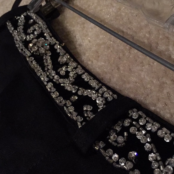 Basix ll stunning glamour 80’s Black stretch jeans/crystal belt. Extremely comfy - Picture 8 of 9